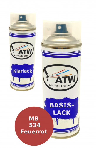 Autolack für Mercedes Benz 534 Feuerrot +400ml Klarlack Set